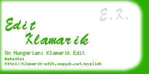 edit klamarik business card